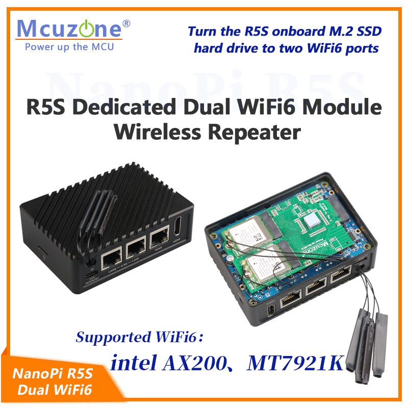 WiFi6   NanoPi R5S,  WiFi6  MT7921k AX200 